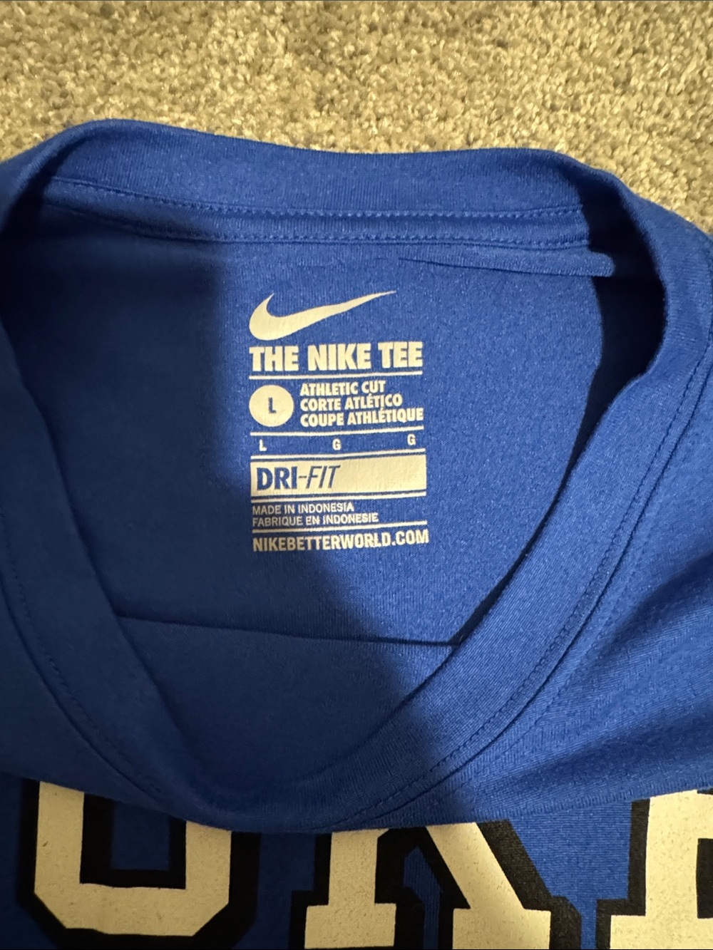Nike Royal Blue Long Sleeve DUKE Logo Tee - Picture 2 of 3